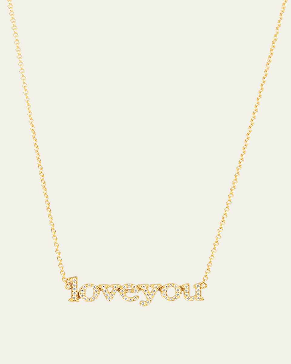 18k Diamond Love You Necklace